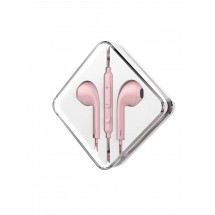 Наушники внутриканальные HOCO M55, Memory sound, микрофон, кнопка ответа, регулятор громкости, кабель 1.2м, цвет: розовый (1/31/310)